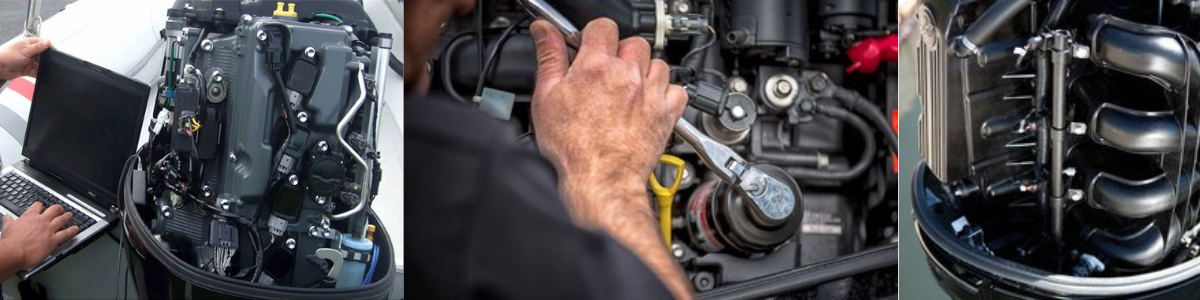Outboard diagnostics, mechanical service and exposed engine components